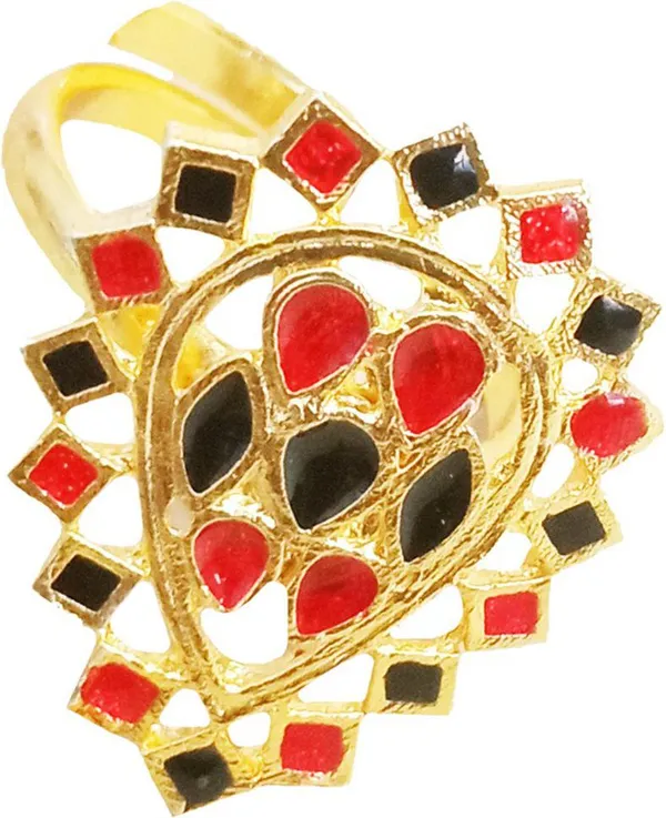 Assamese_Traditional_Gold_Plated_Red_Black_Minakari_Finger-Ring_For_Girls_&_Women_&_Girl